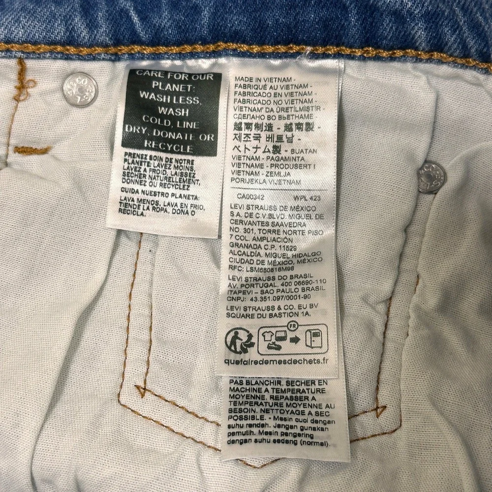 Levis 501 Curve Straight Leg Jeans Womens 32 Blue NEW High Rise‎ Stretch Denim